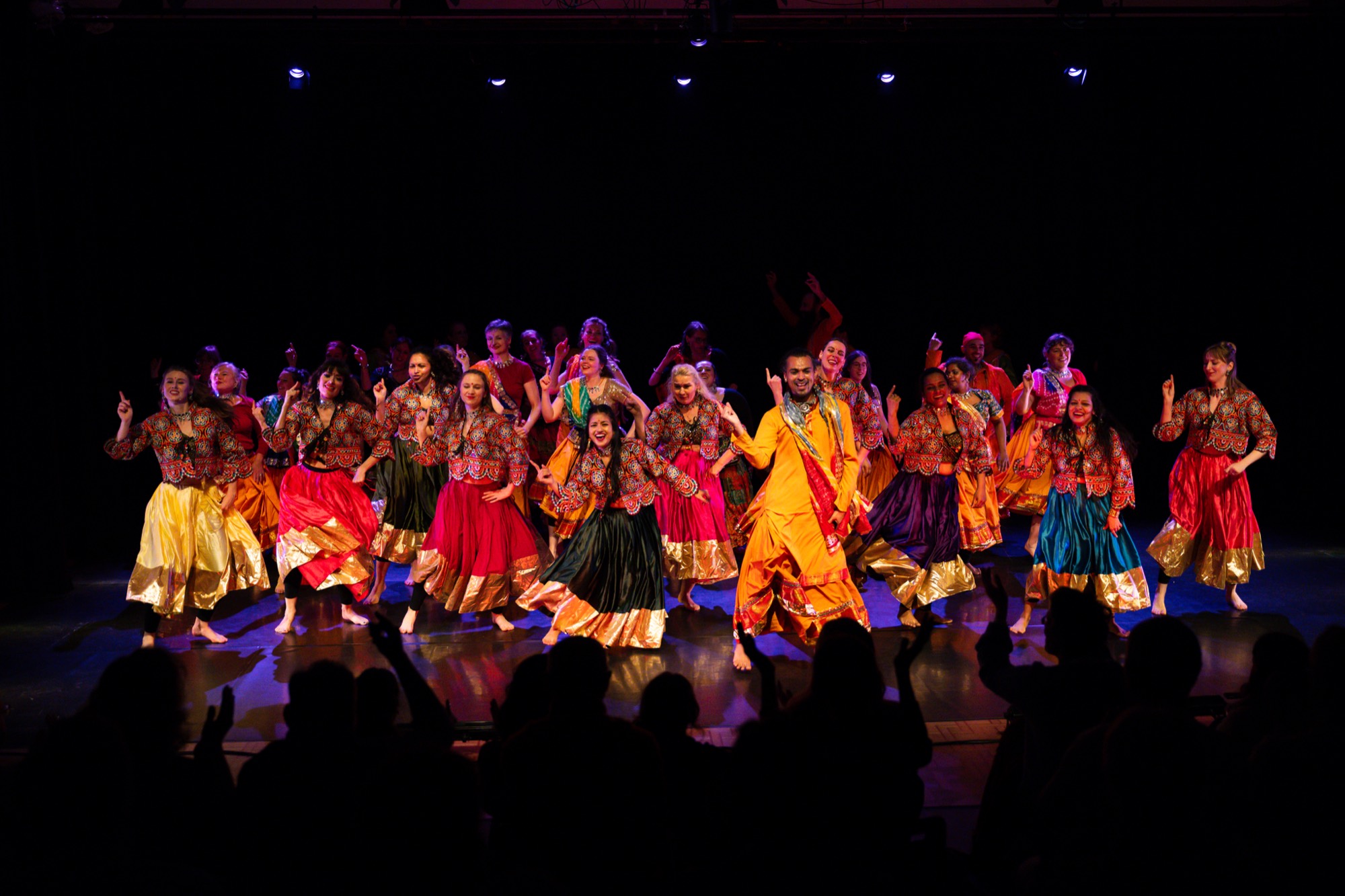 The finale of the GIDF Gala Showcase, dancers on the Shoonya stage